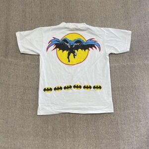 vintage batman shirt mens medium white 1980s DC Logo hero dark knight